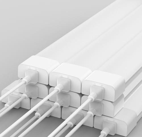 Amdelne 10 x Feuchtraumleuchte LED 120cm, 36W 4000LM LED Neonröhre, Neutralweiß 4000K Feuchtraumlampe, IP65 Wasserfest Wannenleuchte, Werkstattlampe, Kellerleuchte, Deckenleuchte für Büro Lager Garage