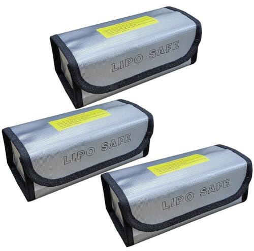 Glixoft 3pcs Lipo Battery Fireproof Safety Guard Bag Explosion Proof Safety Case for Storing and Charging Lipo Batteries