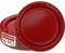 PTECDROTS 50 Red Paper Plates, 9 Inch Round Dinner Plates for Christmas, Parties & Daily Use
