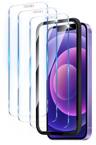 LZAYN 3 Pack Screen Protector Compatible with iPhone 12/12 pro(6.1 inch), Ultra HD Tempered Glass Film, 9H Hardness,Scratch-proof, Bubble Free, Support Fingerprint Unlock, Easy Installation Tool