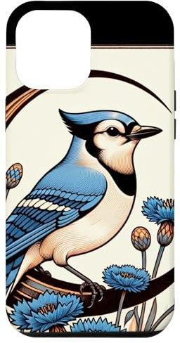 iPhone 13 Pro Max Blue Jay Illustration Bluejay Art Case