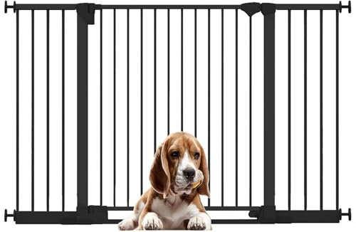 Bettacare SafeStep Dog Gate, Black, 152cm - 159cm, Extra Low Walkthough, 81cm Extra Wide Doorway, Extra Wide Gate for Stairs, Hallways and Doors, Pet and Puppy, Easy Installation