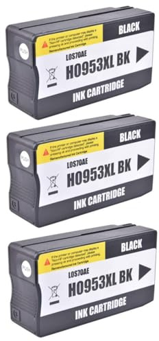 3x 953XL Black Compatible Ink Cartridgess With Ink Level For HP OfficeJet 7740 8210 8218 8710 8715 8716 8720 8725 8730 8740 8211 8717 8721 8728 8731 8711 8718 8719 P27724dw P25220dw Printers