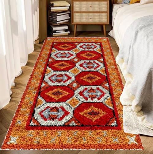 69 x 102 cm Knüpfteppich Zum Selber Knüpfen-Sets, Handarbeit Selbst Knüpfen Set, Groß Latch Hook Rug, Vorgedrucktes Muster Leinwand Teppich Stickerei Handwerk Für Erwachsene Handarbeiten Diy Teppich