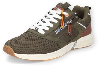 Dockers by Gerli Herren Low-Top Sneaker, Männer Halbschuhe,Turnschuhe,Laufschuhe,schnürschuhe,schnürer,Business,Freizeit,Khaki,50 EU