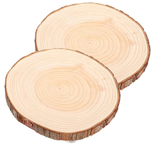 YARNOW 2pcs Round Wood Chip Base Flower Pot Stand Plant Pot Holder for Indoor Outdoor Garden Use