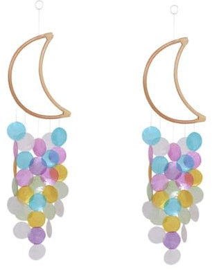 BESPORTBLE 2stücke Adorable Wind Chime Bunten Muscheln Garten Und Balkon-Dekoration Für Harmonische Klänge Im Freien Für Veranda Und Patio