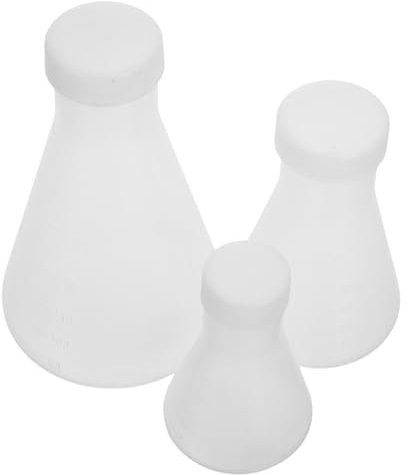 ERINGOGO 3pcs Plastic Conical Flask Boy Girl's Toy Wide Mouth Erlenmeyer Laboratory Flask for School Science Lab Measuring Tool