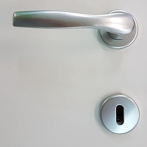 Brackle Coppia Maniglia per porte interne Milano satinata alluminio moderna (Cromo Satinato)
