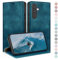 HUOUH for Samsung Galaxy A56 Wallet case with RFID Blocking PU Leather,Flip Folio Book covers,Credit Card Holder Shockproof Phone case Women Men for Samsung A56 case Teal