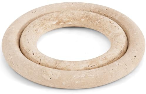 SPESHSTONES Juego de 2 salvamanteles de travertino de piedra para platos | Salvamanteles decorativos de mármol hechos a mano resistentes al calor para mesa de comedor, cocina moderna y decoración de