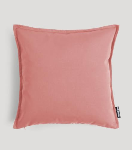 mokebo Outdoor Kissen 'Die Auszeit', (45x45cm) Sofakissen oder Kissen für Balkon, Terasse oder Garten, Dekokissen Bezug aus feinem Outdoorstoff in Koralle