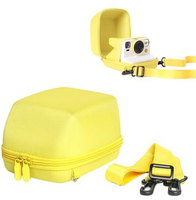 daunke Hard Carrying Case for Polaroid GO/ONE STEP2/NOW/NOW+ Instant Camera with Shoulder Strap,Waterproof,Shockproof,Anti-Scratch, Easy to Use and Carry,Case Only (Yellow)