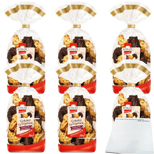 usy Bundle für Schulte Schoko Spritzgebäck Zartbitter 6er Pack (6x200g Beutel) + usy Block