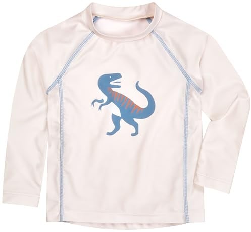 Playshoes Unisex Kinder Langarmshirt Rash-Guard-Shirt, Lang Ecru Dino, 122-128