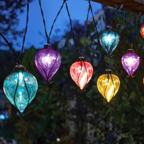 Garden Mile Regenbogen-Ballon-Solar-Lichterkette für den Außenbereich, Gartenlichter, solarbetrieben, wasserdicht, 4,7 m, solarbetrieben, mehrfarbig, Ballon-Lichterkette mit 10 LEDs für Terrasse
