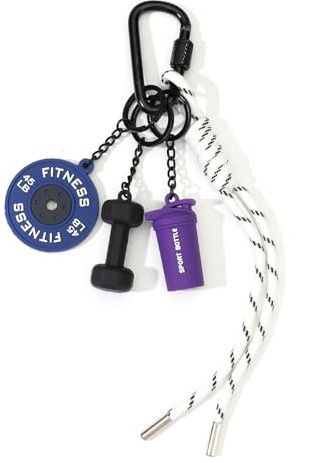 Nymora Schlüsselanhänger Männer - Mini Hantel Kettlebell Fitness Anhänger, Blau-Lila, Ideales Sport Geschenk für Trainer & Fans