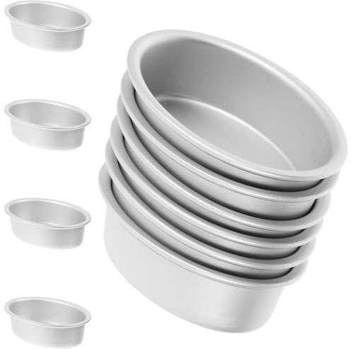 SHINEOFI Set di 10 Stampi Ovali per Torte in Lega di Alluminio | Antiaderente, Robusto, per Pasticceria Professionale e Cucina Domestica, Argento