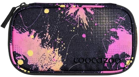 Coocazoo Mäppchen „Colour Drift”, schwarz, Federmäppchen, großes Hauptfach, Reißverschlussfach mit Klarsichtfach im Deckel, Fach für Geodreieck, Stiftehalter, ab der 3. Klasse