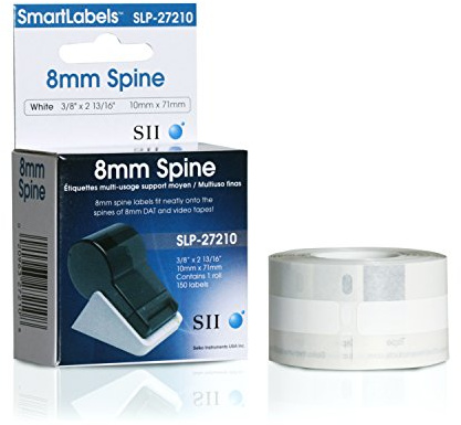 Seiko Instruments 8mm Tape Spine Labels for Smart Label Printers (SLP-27210)
