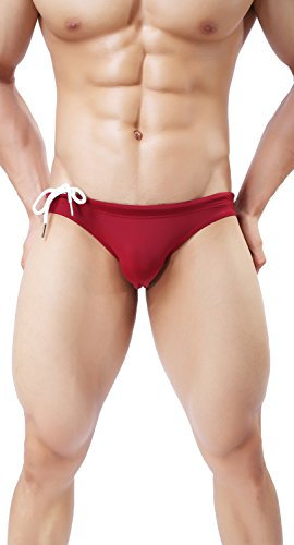 Feicuan Homme Comfort Swimming Trunk Maillots de bain Slips -L09,Bordeaux,M