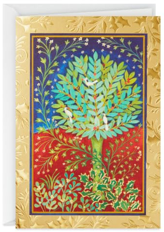 Hallmark UNICEF Weihnachtskarten, friedlicher Stechpalmenbaum (20 Karten und 21 Umschläge) (1XPX2032)