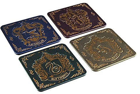 Paladone PP4257HPV2 Harry Potter Untersetzer für Getränke - Hogwarts Wappen Design - Premium Metall Getränkeuntersetzer, 1 x 9 x 9 cm