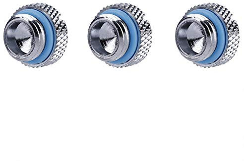 ASHATA 3PCS G1 / 4 Gewinde PC Wasserkühlung Adapter, 3X Messing G1 / 4 Gewinde 2 Wort Wasserkühlung Gerade Stopfen Fitting Tank Stopper Kit für PC Wasserkühlung Silberig