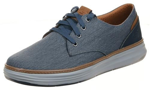 Skechers Ederson, Scarpe Oxford Moreno da Uomo in Tela, Blu Nvy 417, 50.5 EU