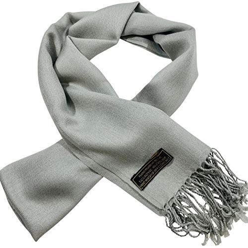 CJ Apparel Hellgrau Herren Einfarbiges Design Mode-Strickschal Schal Herbst Apparel Zweite Wahl NEU