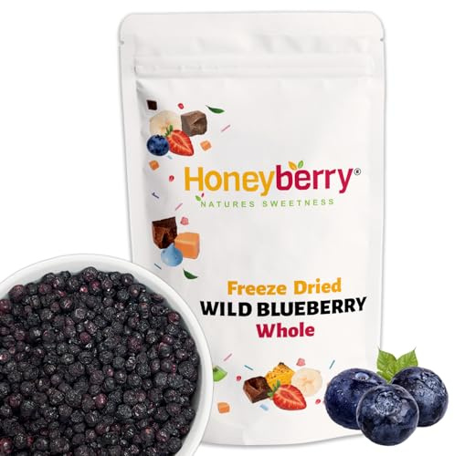 Mirtilli Selvatici Liofilizzati 70g - Frutti di Bosco Disidratati - Frutta Liofilizzata - Mirtilli Disidratati - Frutti di Bosco Liofilizzati per Dolci, Decorazioni, Snack, Muesli e Dessert