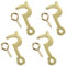4X Brass Plated Side Hooks & Screw Eyes Small 25mm Picture Frame or Cabinet Mirror Clasp Hooks