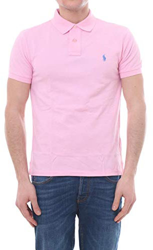 Ralph Lauren Mod. 710795080 Polo Piqué Manches Courtes Slim Fit Homme Rose L
