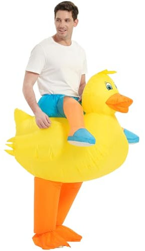 JYZCOS Aufblasbare gelbe Ente Kostüm für Junggesellinnenabschied, Halloween, Tierkostüm