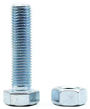 DOJA INDUSTRIAL | Sechskantschrauben und Muttern Set | 12 x 25 mm | PACK 25 | Voller Thread Sechskant Schrauben und Mutter | Gewindeschrauben | Maschinenschrauben Schraubenset | Schraube Sortiment