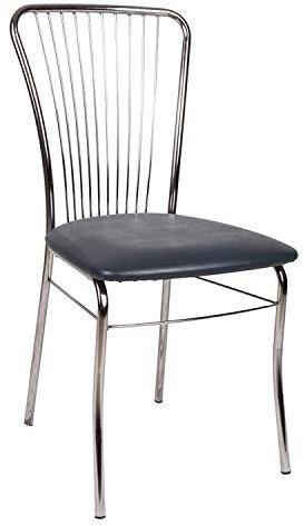 Dmora - Moderner Stuhl aus Kunstleder, für Esszimmer, Küche oder Wohnzimmer, cm 45x45h93, Farbe Anthrazit