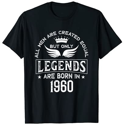 Homme Nées En 1960 Cadeau Humour Anniversaire 60 Ans T-Shirt