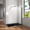 Parete Doccia Walk In Vetro 8mm Temperato Trasparente Anticalcare Con Barra Stabilizzatrice 90cm Nero Opaco 110x200cm