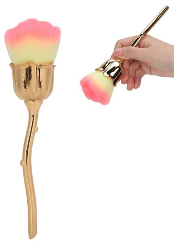 Professional Nail Dust Brush, Portable Rose Shaped Blusher for Nail Art, Loose Powder Brush with Soft Bristles for Dust Removal, Ideal for Salon and Home Use