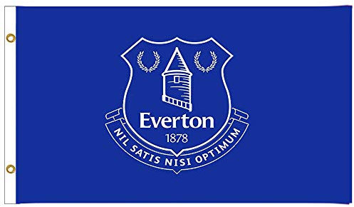 Everton FC Official Football Crest Giant Flag With Brass Eyelets (5ft x 3ft & 100% Polyester)