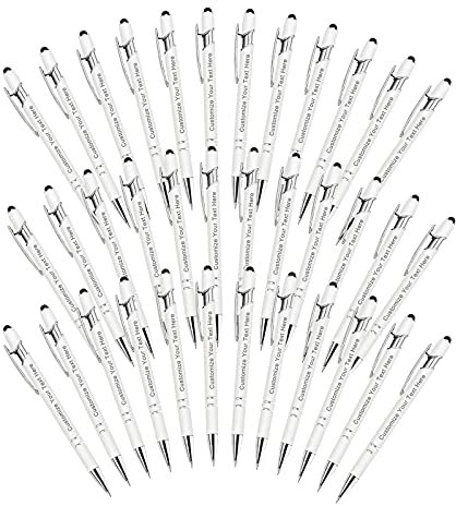 Qingxily Personalisiert Kugelschreiber mit Gravur Hochwertig Personalisierter Metall Stylus Stift Soft-Touch-Kugelschreiber mit Namen Für Mädchen Männer Vielschreiber Schule Büro-36 Stück