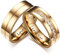 AMDXD Verlobungsringe Paar, 6MM Ringe Damen Set mit Zirkonia Trauringe, Gold, Damen 57 (18.1) & Herren 60 (19.1)