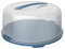 Rotho Fresh Couvercle à gâteau haut avec couvercle et poignée de transport, en plastique (PP), sans BPA, bleu/transparent, 35,5 x 34,5 x 16,5 cm