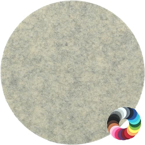 Rundes Platzset Filzuntersetzer in 35cm, Muschel meliert (HF042) für Gläser, Essen, Tischdeko