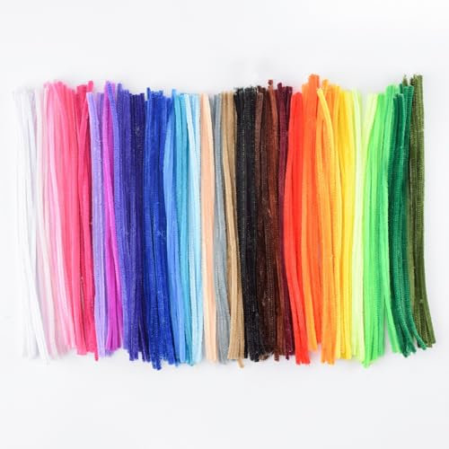 Vaessen Creative Limpiador de pipas – Limpiapipas multicolor para manualidades – 10 colores – Alambre de chenilla 30 cm – 50 unidades – Juego de manualidades para niños