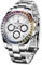 RollsTimi Pagani DesignHerren-Multifunktions-Sportuhr Quarz-Chronograph Uhrwerk Japan VK63 Edelstahlarmband Wasserdicht 100M (Kristall-1664)