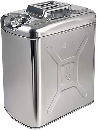 CHUNTIANMEI Barril De Gasolina De Acero Inoxidable 10L/20L/30L/40L/50L/60L Garrafa Gasolina Deposito Gasoil Lata De Gasolina Y Diésel En Bidón De Combustible,para Motocicletas Y AutomóVil,50L