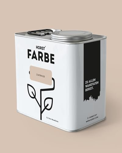 HORST Wandfarbe Zimtrinde 10L - Hochwertige Innen-Farbe - Hohe Deckkraft & Schnelltrocknend - Geruchsneutral - Spritz- & Tropffrei - 100% Natürlich - Beige