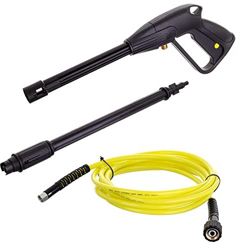 Pistola per idropulitrice Hobby Serie K M22x1.5 con tubo e lancia ad alta pressione - Ugello regolabile - Compatibile con Kärcher - Tubo da 5 m