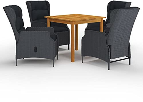 XIAOGUANG 5-TLG. Garten-Essgruppe, Gartentisch Mit Stühlen Set, Sitzgarnitur Garten, Gartenmöbel Set, Esstisch Stühle Set, Gartensitzgruppe, Terassen Möbel, Garten Möbelsets, Dunkelgrau